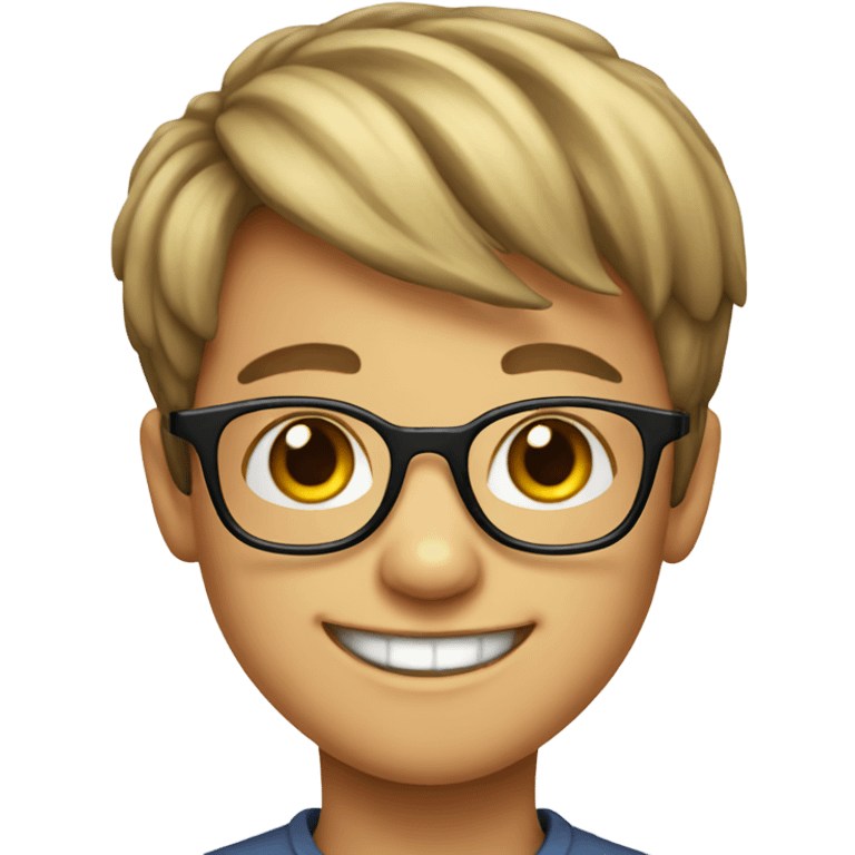 smiling boy in glasses portrait emoji