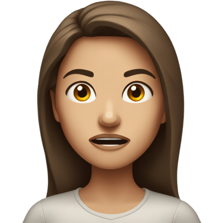 woman with long brown hair angry emoji