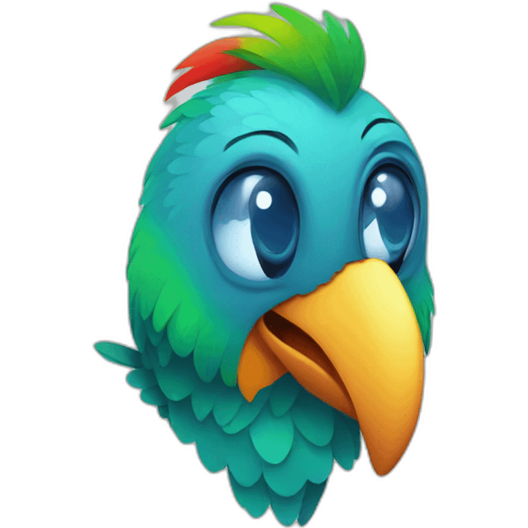 Funny parrot emoji