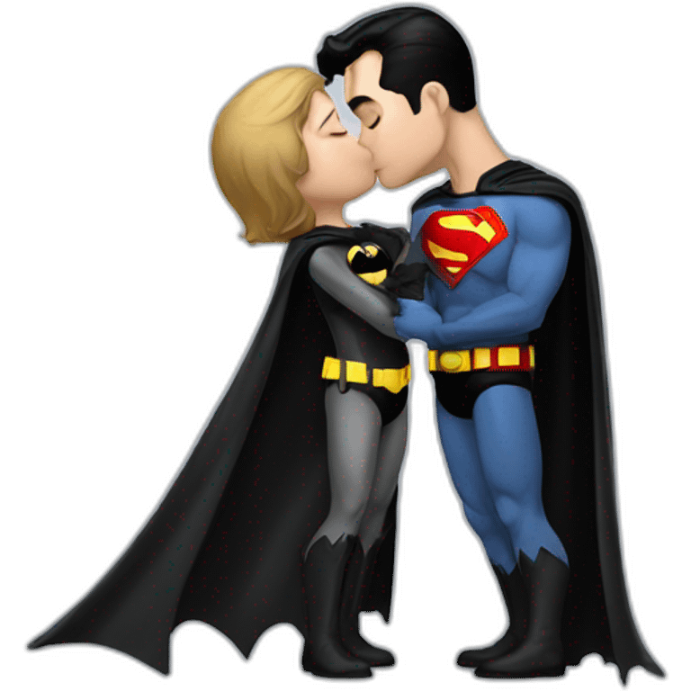 batman kiss Superman emoji