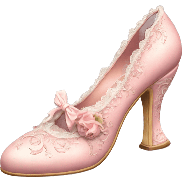 vintage rococo light pink heel shoes  emoji