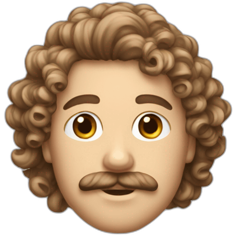 jonathan noble young long curly hair with mustache emoji