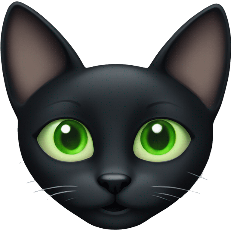 black cat with three green eyes emoji