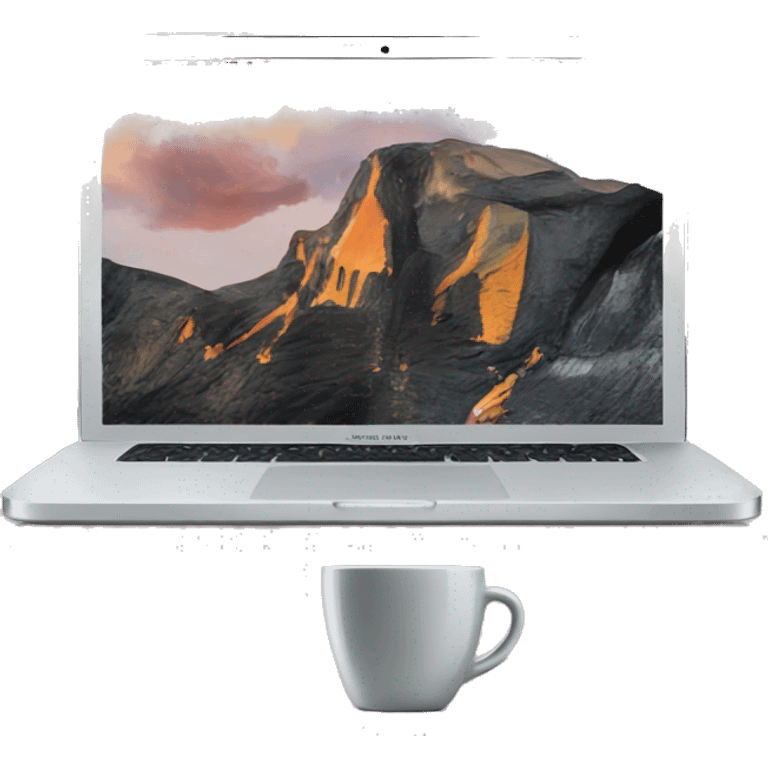 MacBook Pro with tea emoji