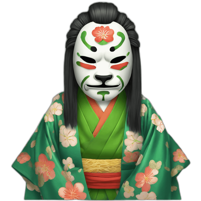 noh-dog-mask-greenlonghair-hotguy-japanese-kimono emoji