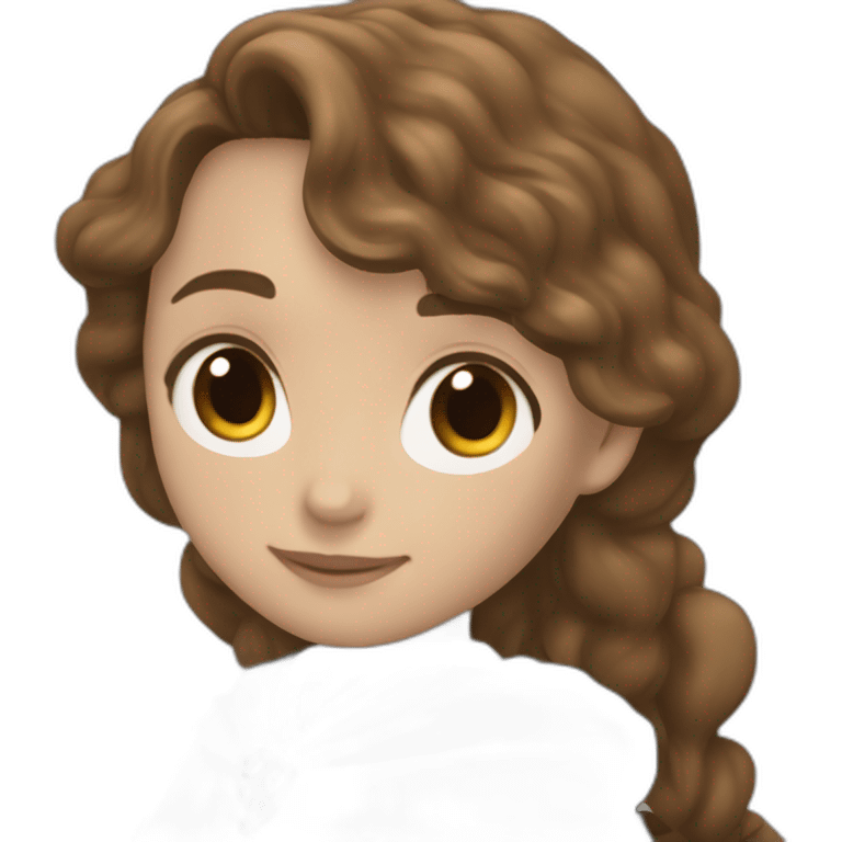 1 Hermione granger with Brown hair is black wizard clothese and à beige skin emoji