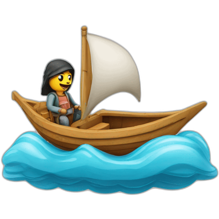 Un arabe sur un bateau gonflable emoji