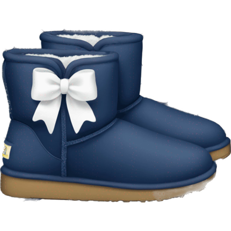 Navy blue uggs with white bows emoji