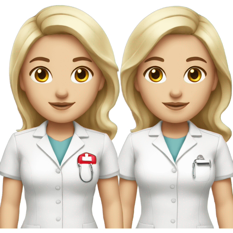 Nurse with blonde balayage white uniform emoji