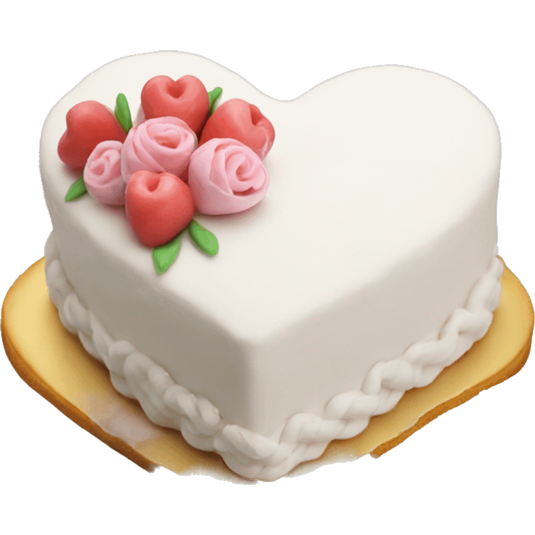 Aesthetic heart shaped white cake emoji