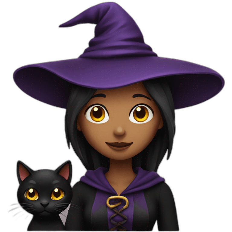 witch with black cat emoji