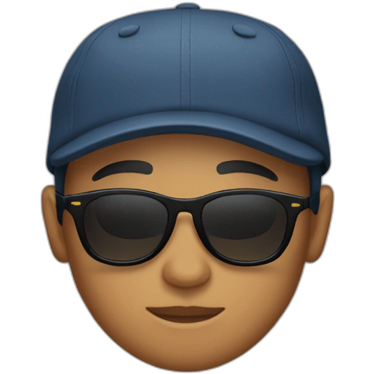 a boy with sunglasses and backwards cap emoji