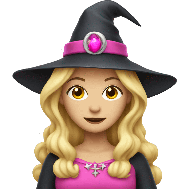 Blonde witch with pink dress and crown  emoji