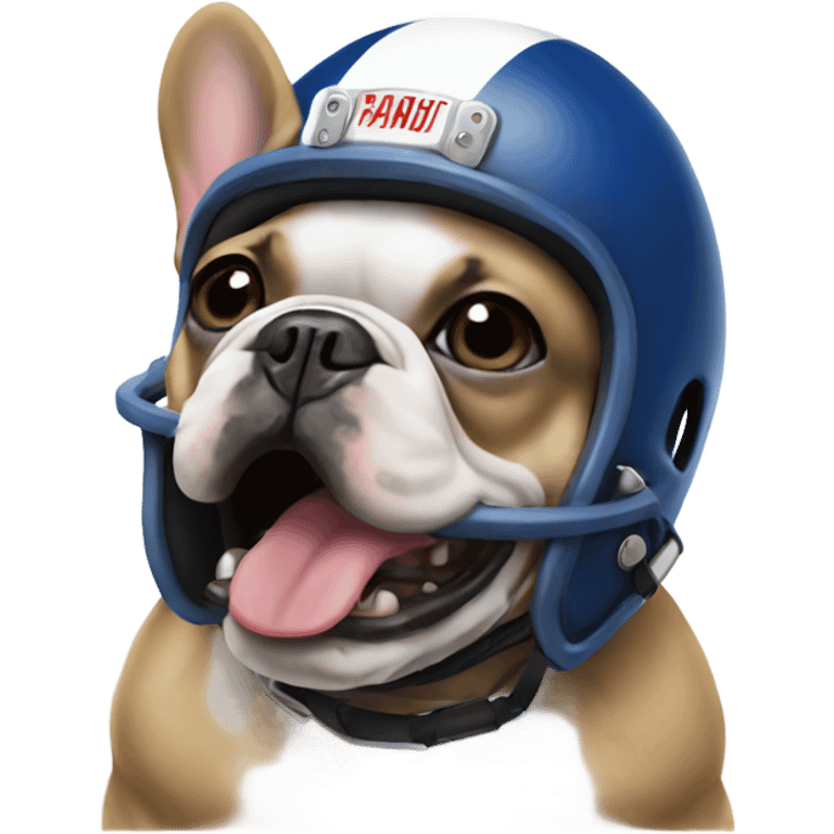 French bulldog wearing a football helmet emoji