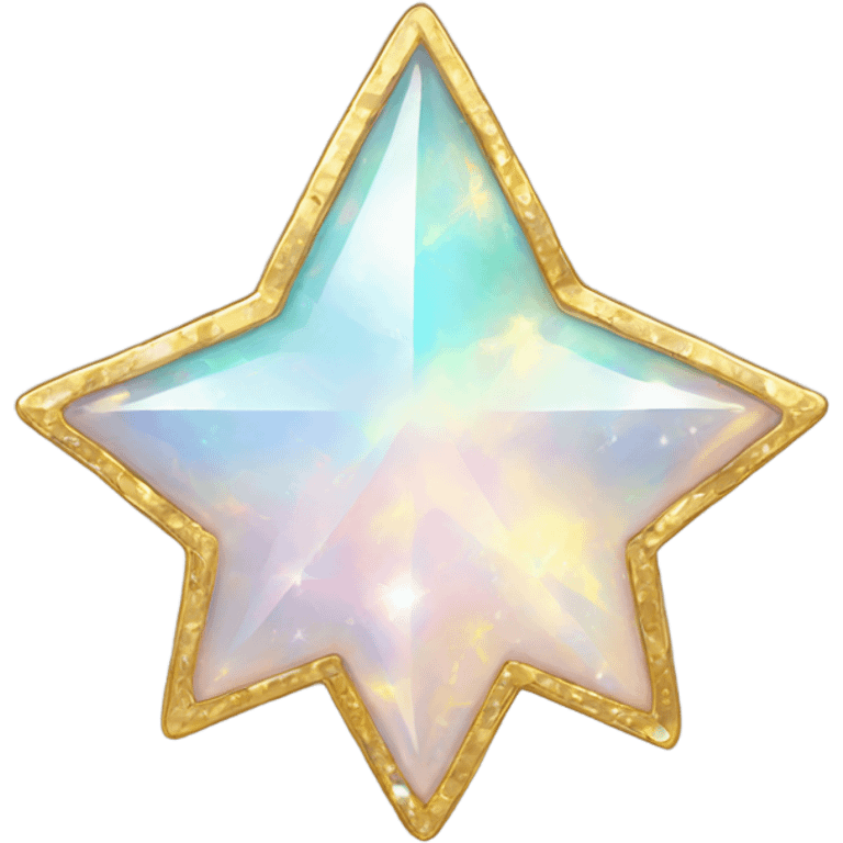 opal gemstone sparkle star gold outline  emoji