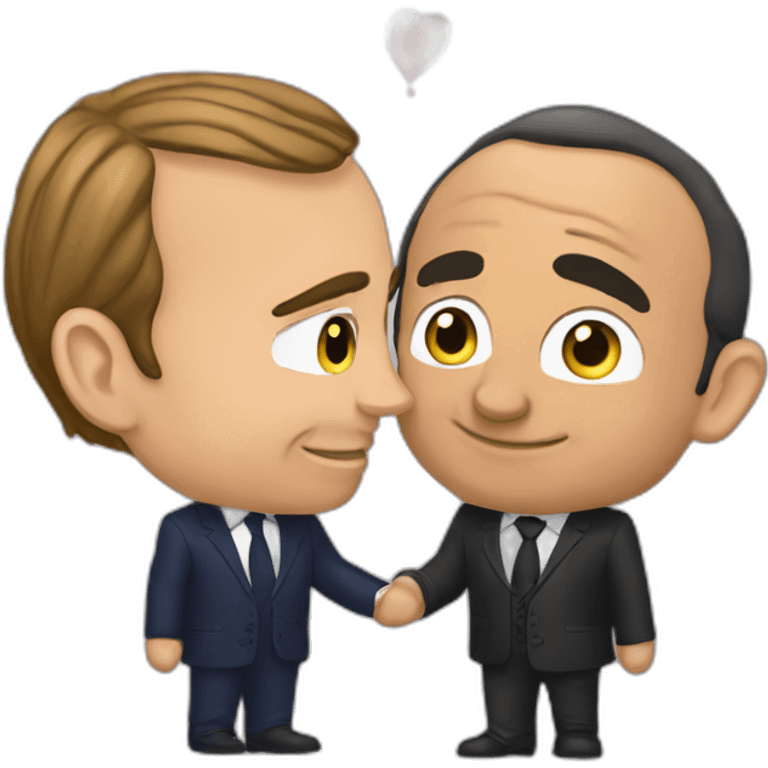 Macron et zemmour bisous emoji