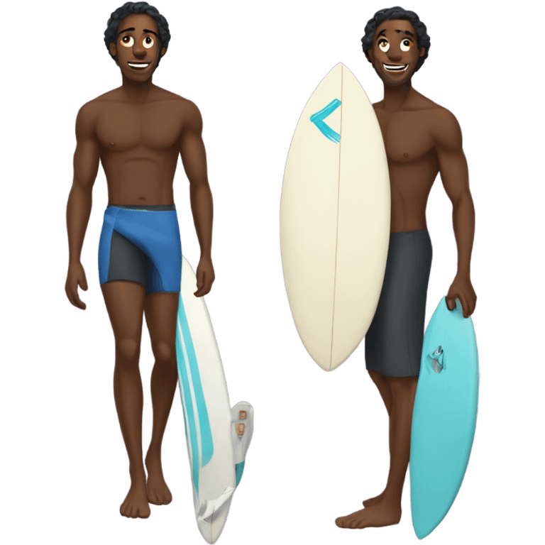 Black husband surfer emoji