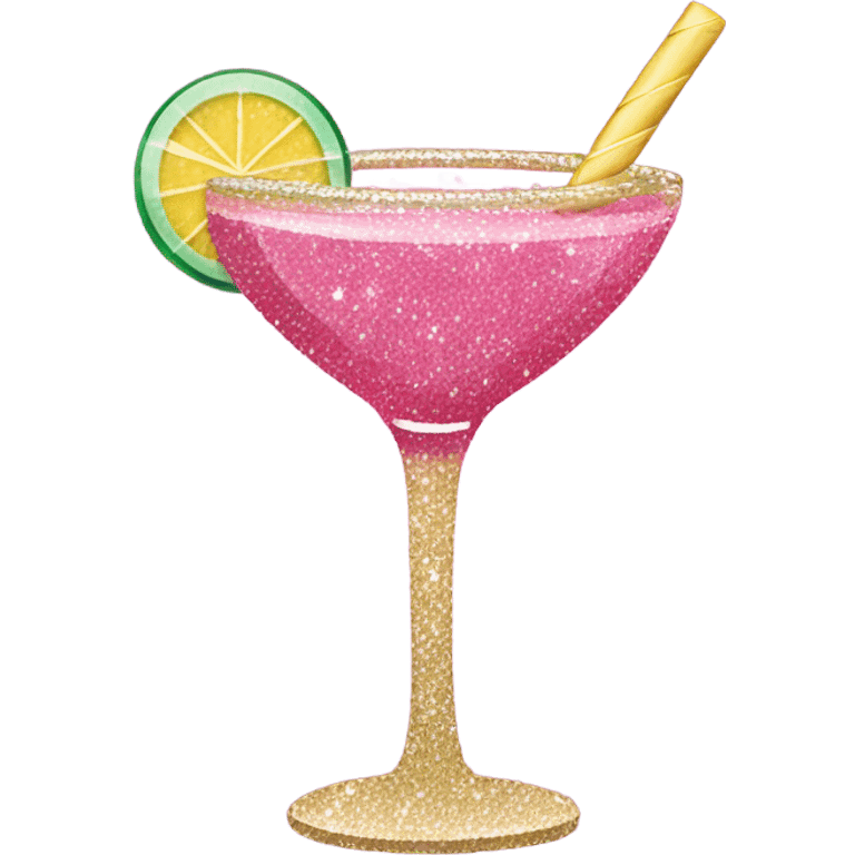 Pink cocktail with glitter  emoji