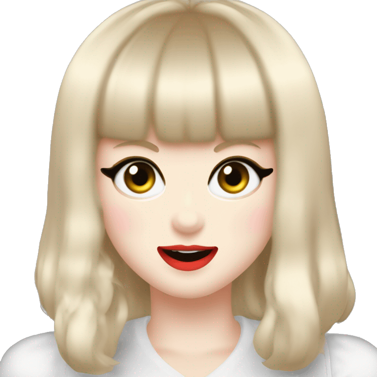 Taylor swift blushing at Kyary Pamyu Pamyu emoji