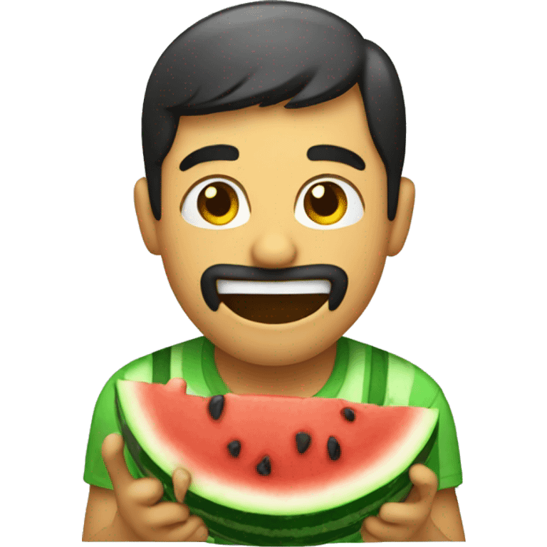 men eating watermelon emoji