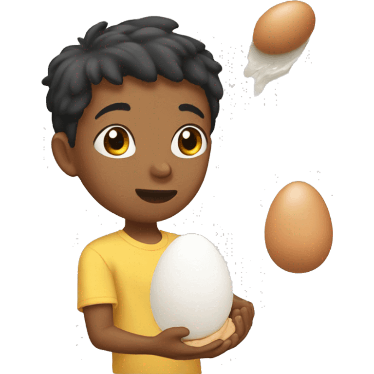 Black asian ginger making egg emoji