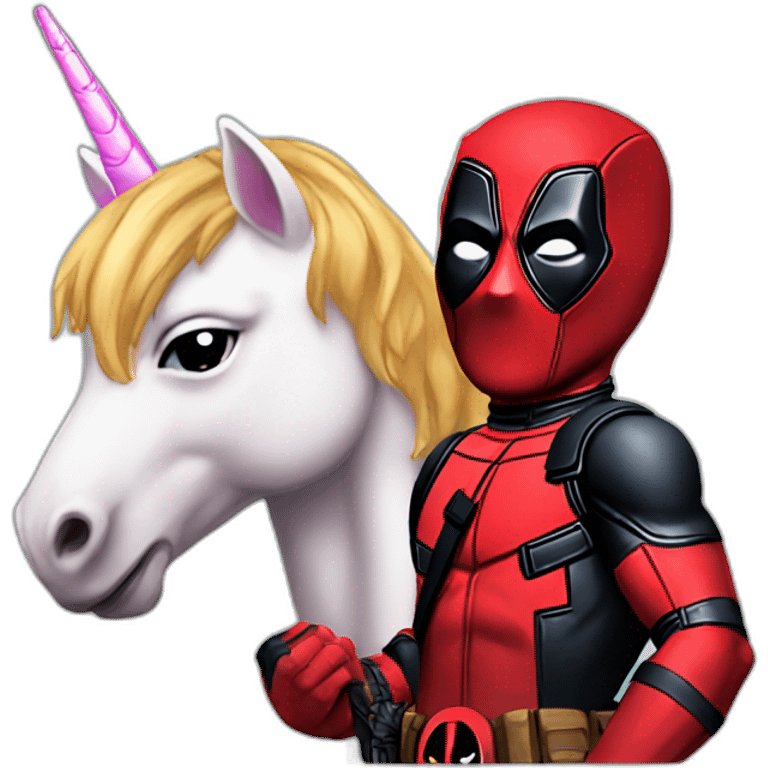 deadpool with unicorn emoji