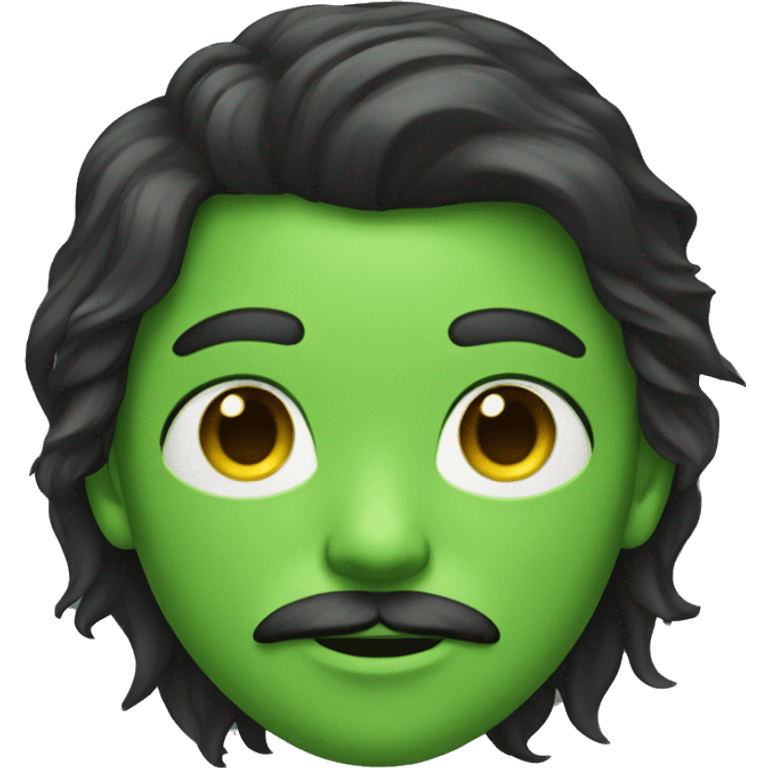 boy green skin with moustache and long hair emoji