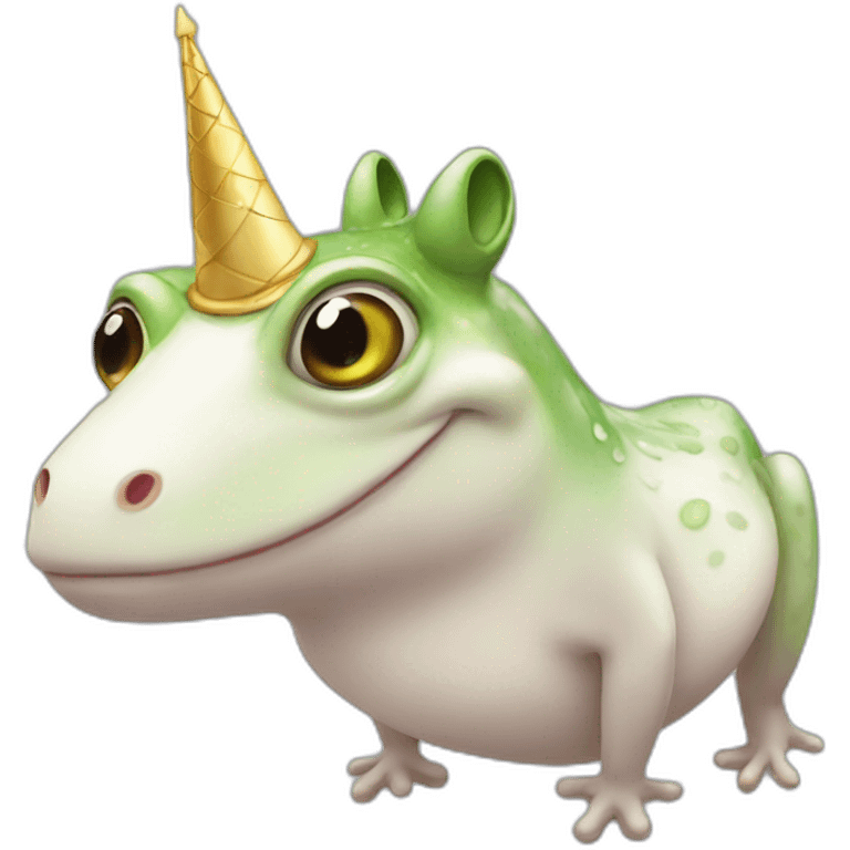 a frog with an unicorn emoji