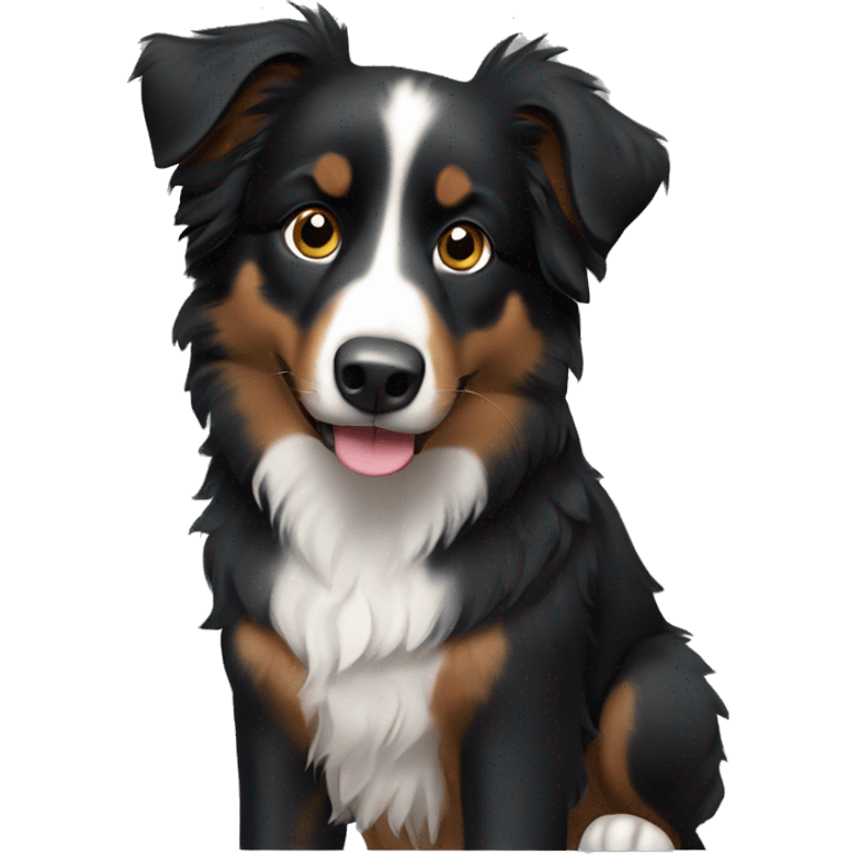 Small black australian shepherd dog emoji