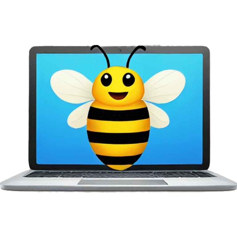 bee usin laptop emoji