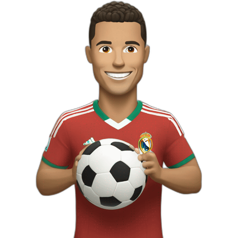 Ronaldo qui fait sa célébration emoji