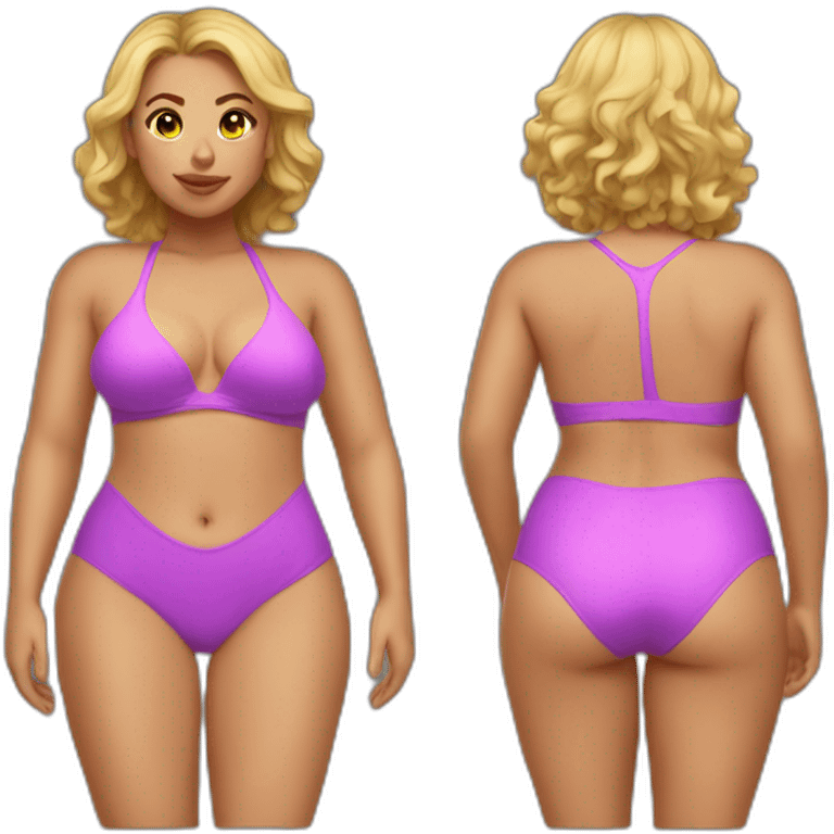 Thicc Caucasian Woman swimsuit emoji