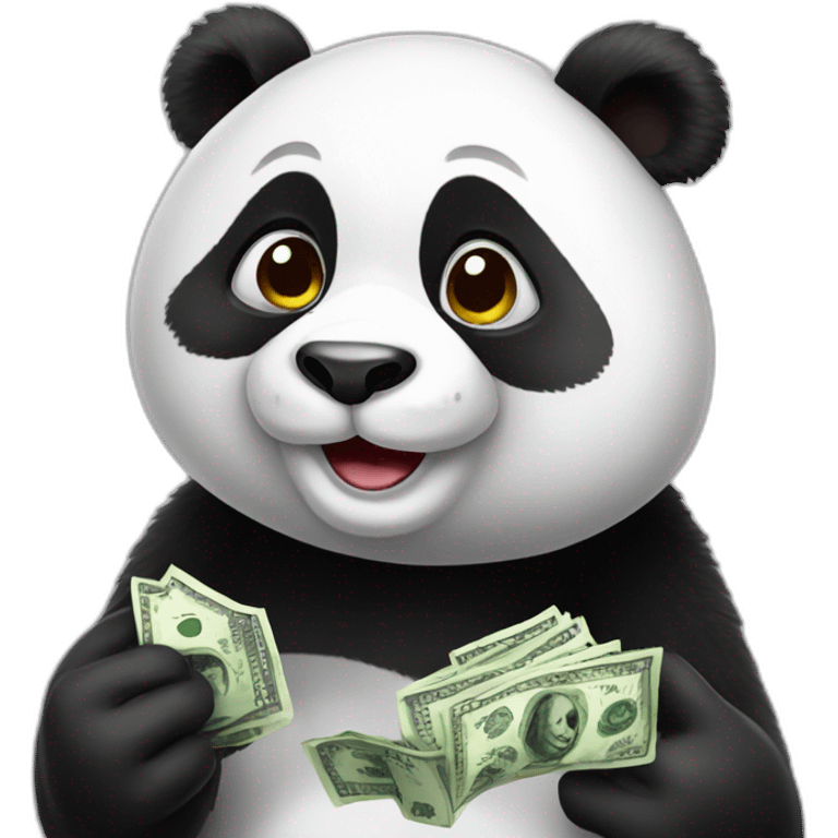 Panda with money emoji