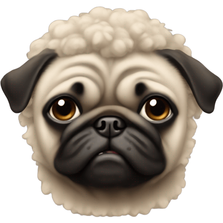 Pug with an Afro emoji