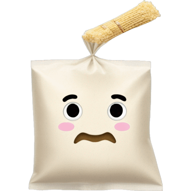 small zip loc bag of flour with a straw  emoji