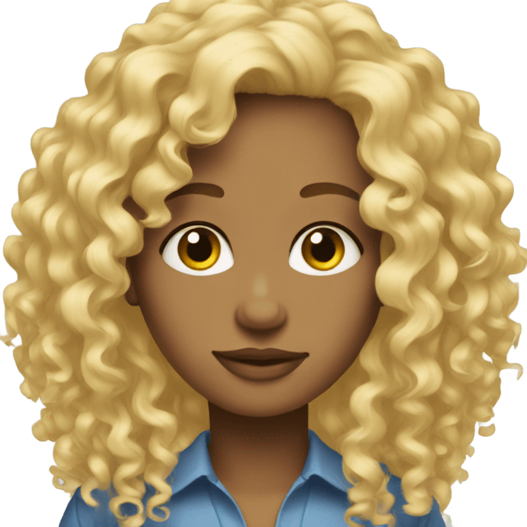 blonde curly hair  emoji