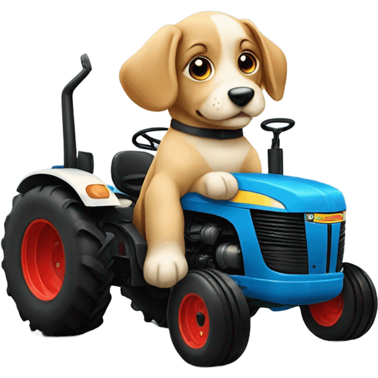 puppy on tractor emoji