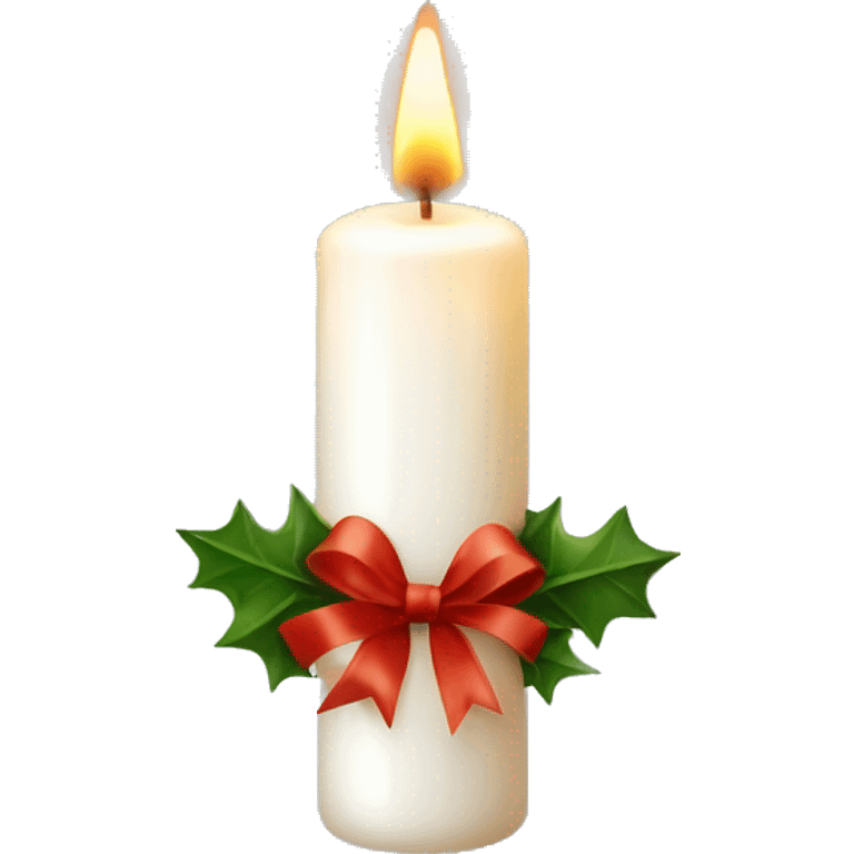 Christmas candle with white ribbon emoji