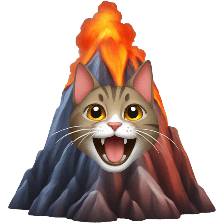 Cat in a volcano  emoji