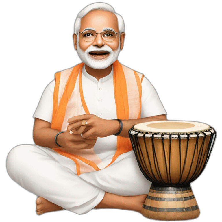 Modi with tabla emoji