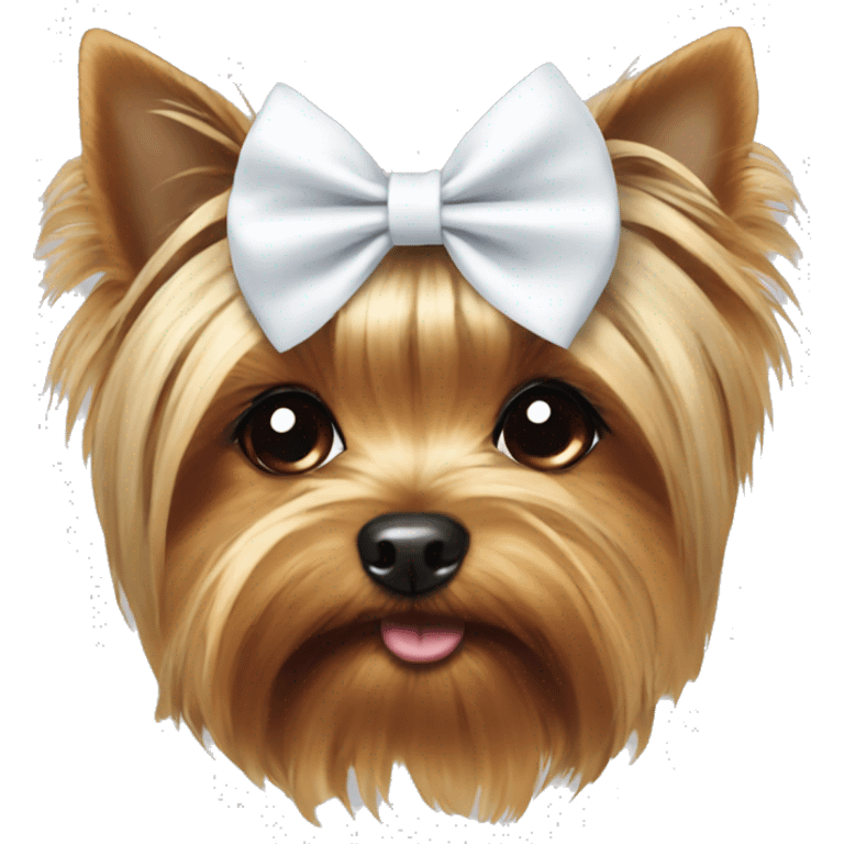 yorkie with white bow emoji