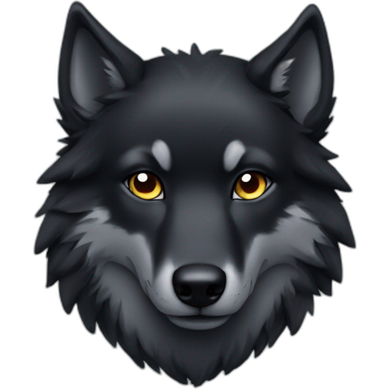 black wolf emoji