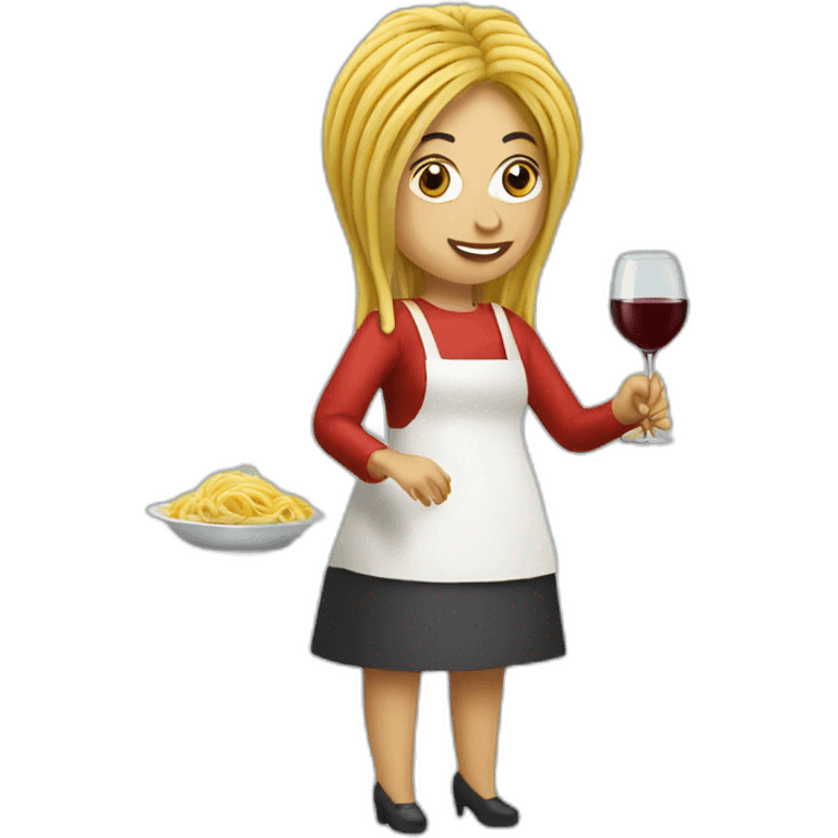 spaghetti vespa wine woman emoji