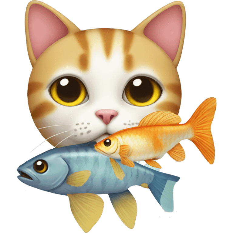 Cat and fish emoji