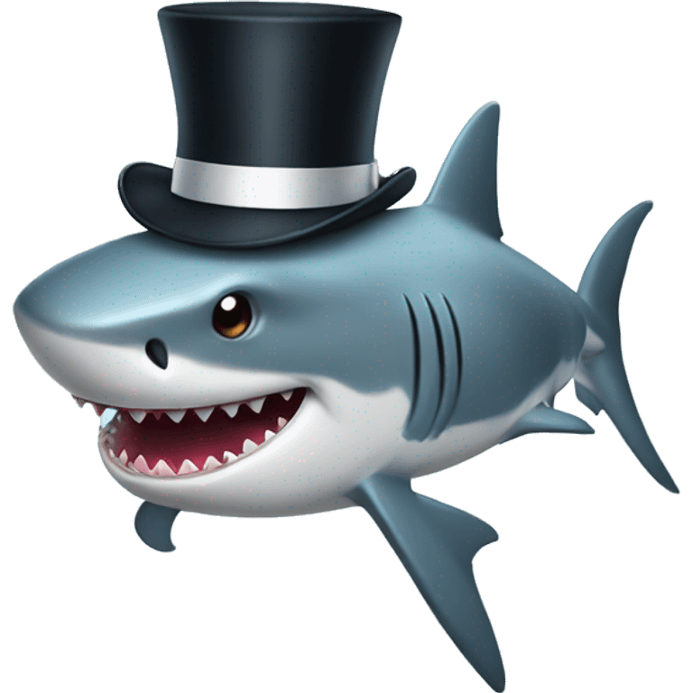 Shark with a top hat emoji