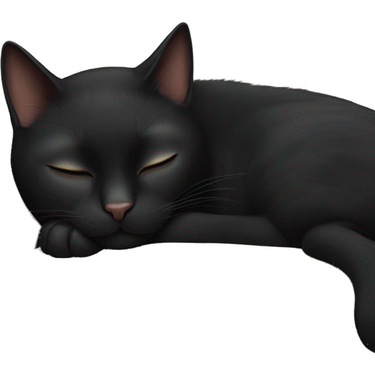 Black cat sleeping emoji