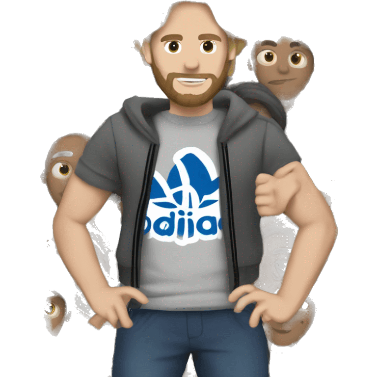 Generate pewdiepie wearing an adidas attire  emoji