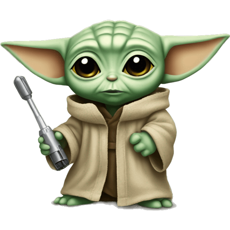 baby yoda with a screwdriver emoji