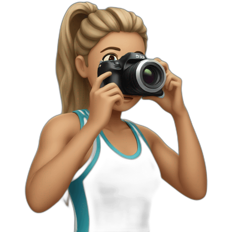 A sporty girl taking photos emoji