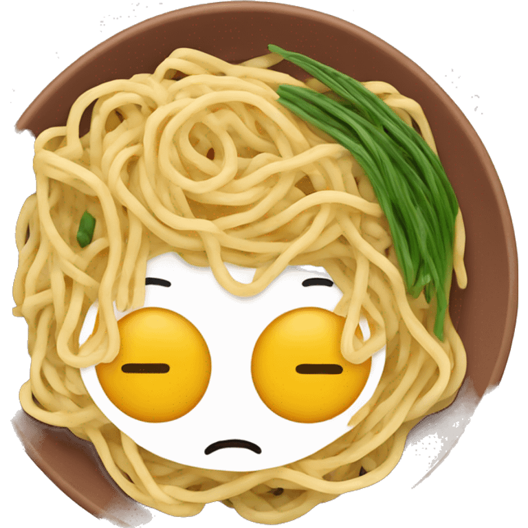 Noodles in plate with kimchi  emoji